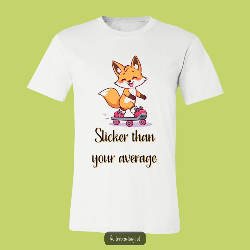 Funny Fox Roller Skate Slide T-Shirt - Comedic Style and Fun Gift