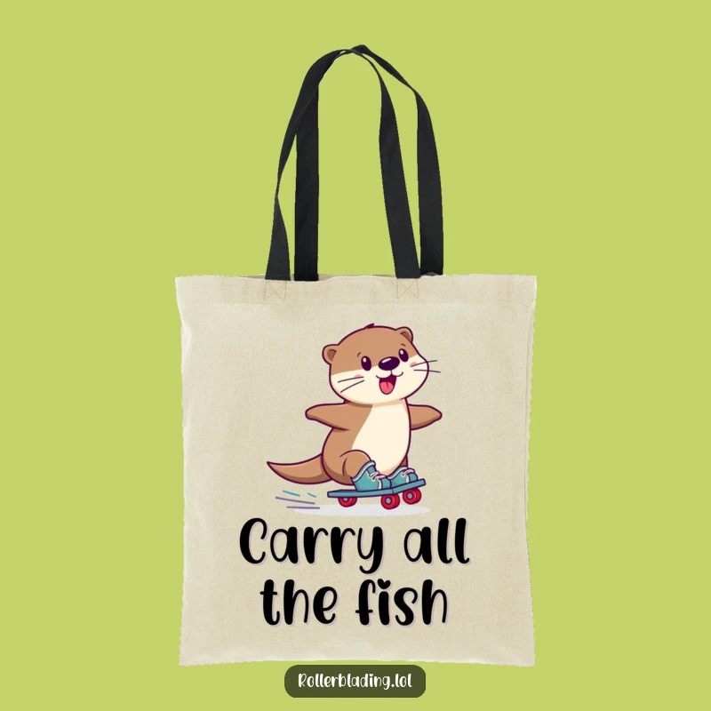 Funny Otter Roller Skate Tote Bag: Carry Your Fun with a Wobbly Slide