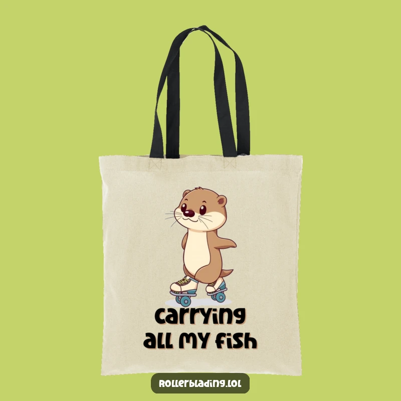 Funny Otter Roller Skating Tote Bag: Carry Your Goods with Poise and Humor
