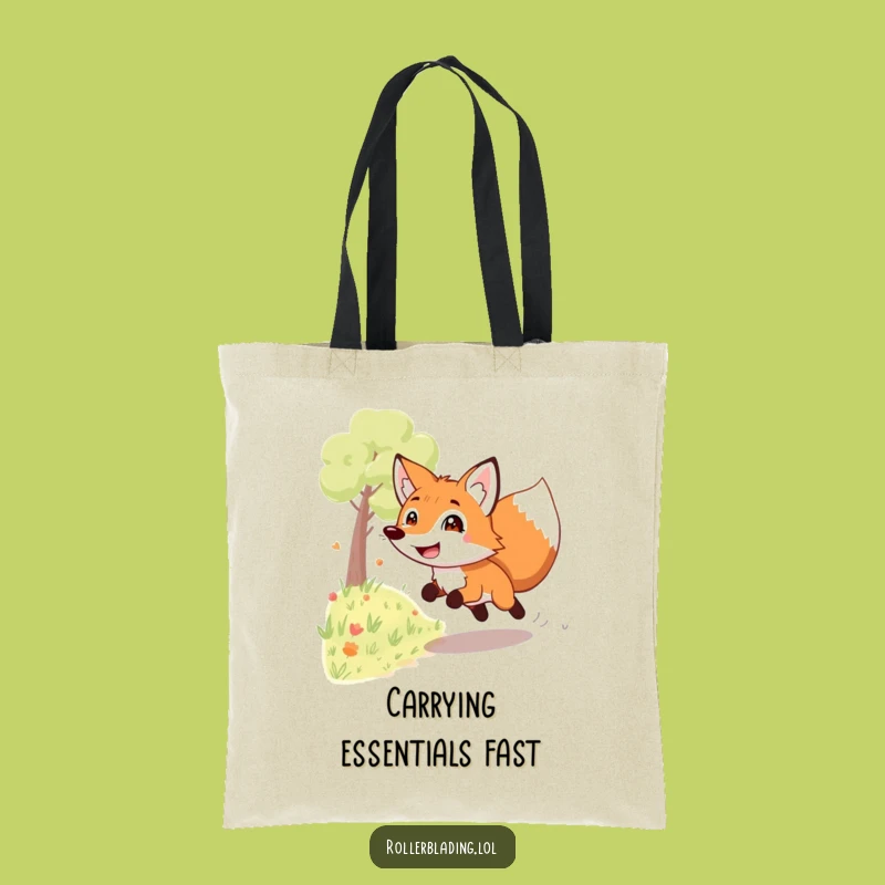Funny Grinning Fox Tote Bag: Carry Your Essentials with Playful Speedster Flair