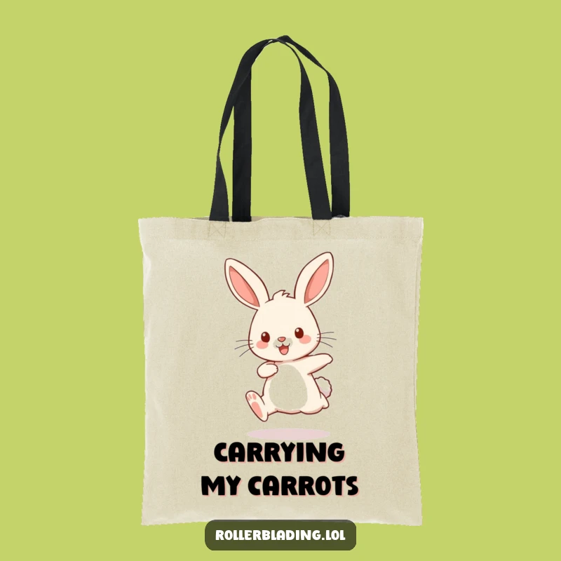Funny Rabbit Jogging Tote Bag - Bouncing Legs Carryall, Gift