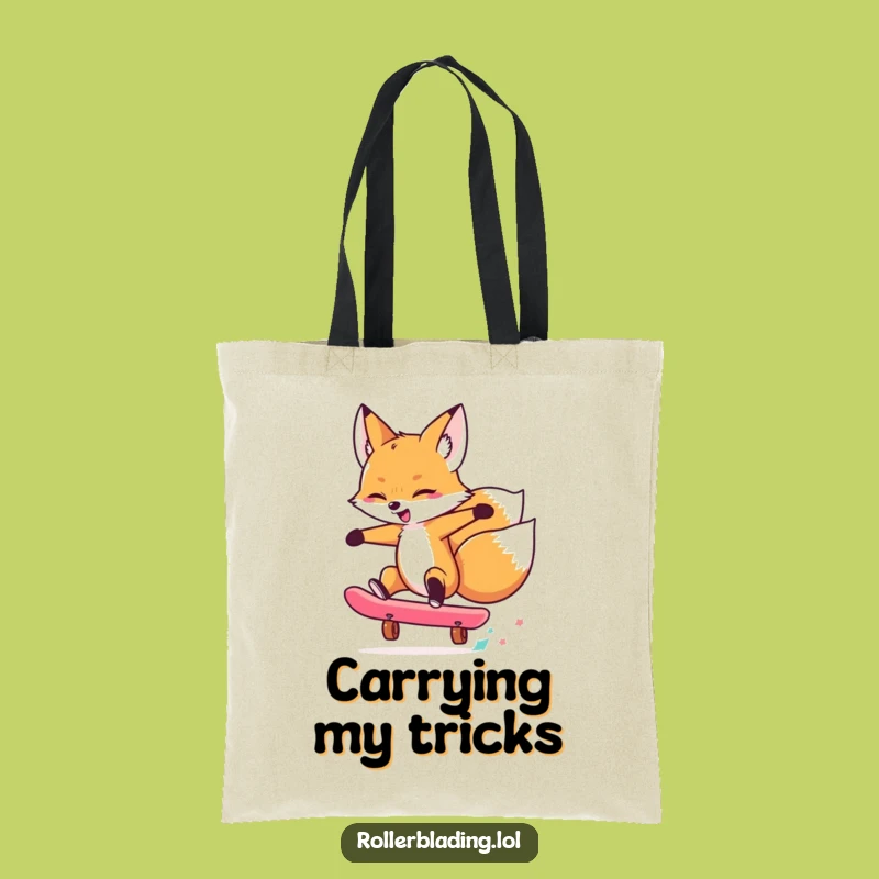 Funny Fox Skate Trick Tote Bag: Carry Your Essentials with Humor