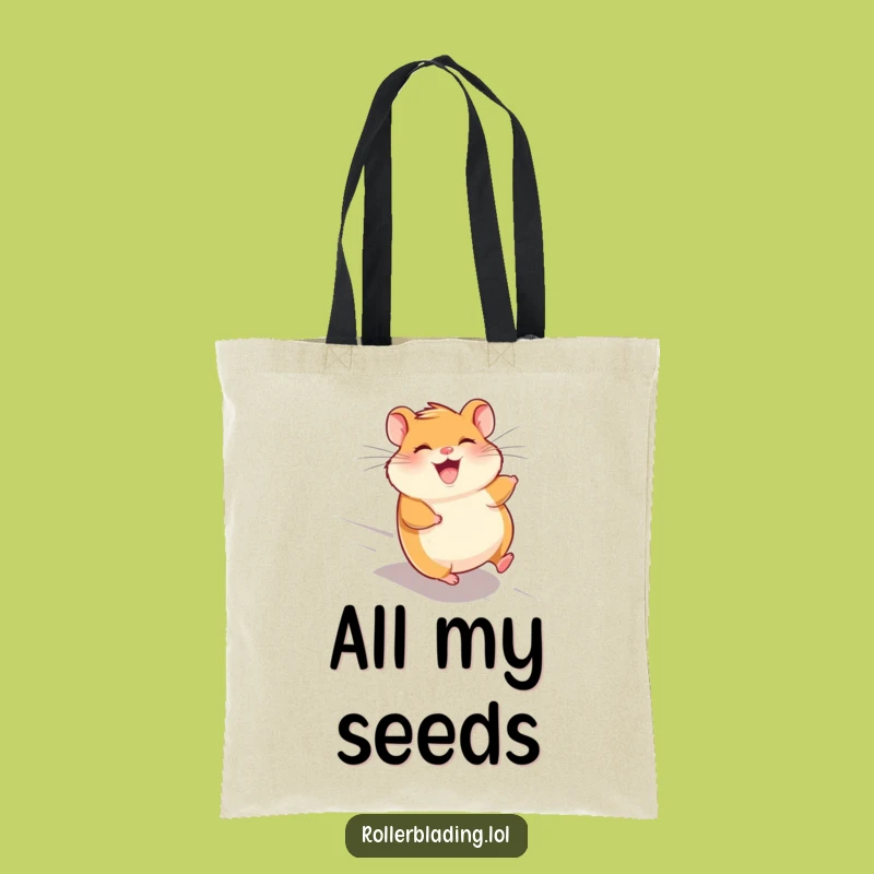 Funny Giggling Hamster Tote Bag - Speeding Downhill, Carry Your Joy