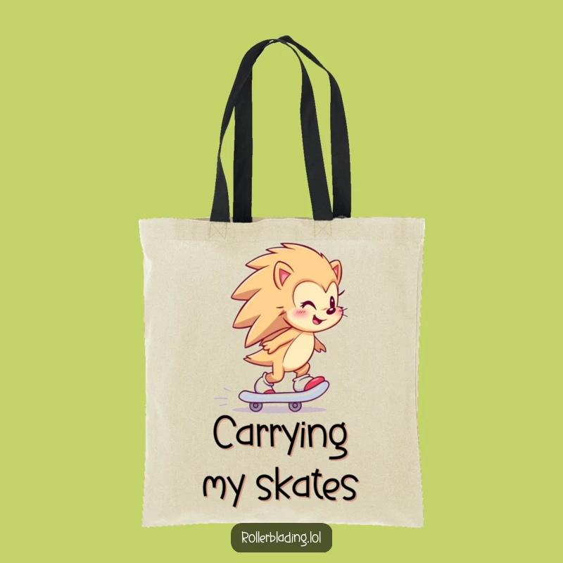 Funny Hedgehog Skater Tote Bag: Carry Your Gear with Hilarious Style