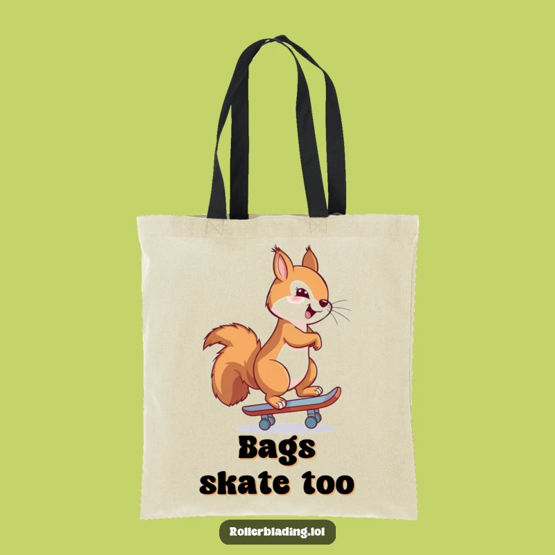 Funny Proud Squirrel Skating Tote Bag: Carry Your Confidence