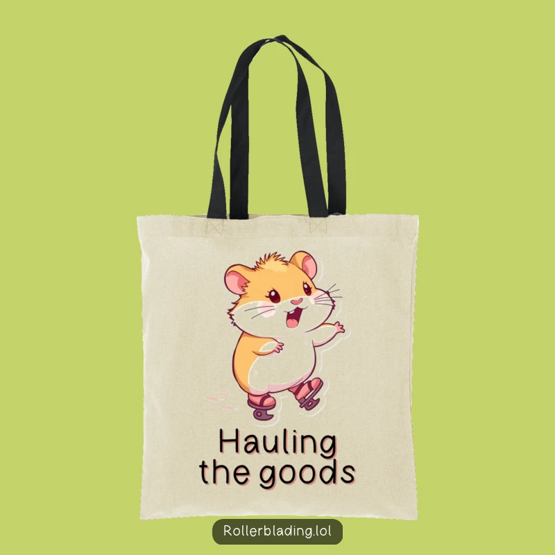Funny Skating Hamster Tote Bag: Carry Your Fun with This Hilarious On-the-Go Accessory